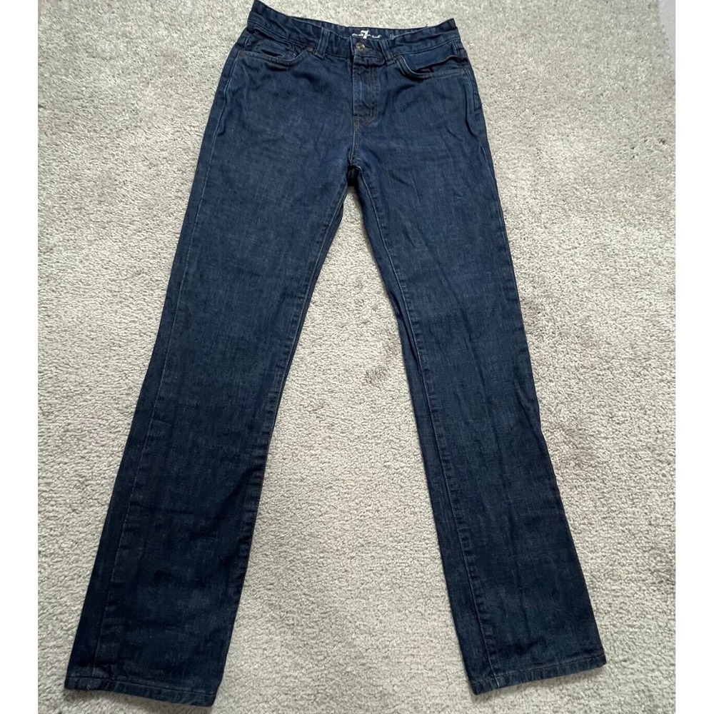 7 for All Mankind Jeans Women 16 Blue Denim Straight 100% Cotton 5-Pocket